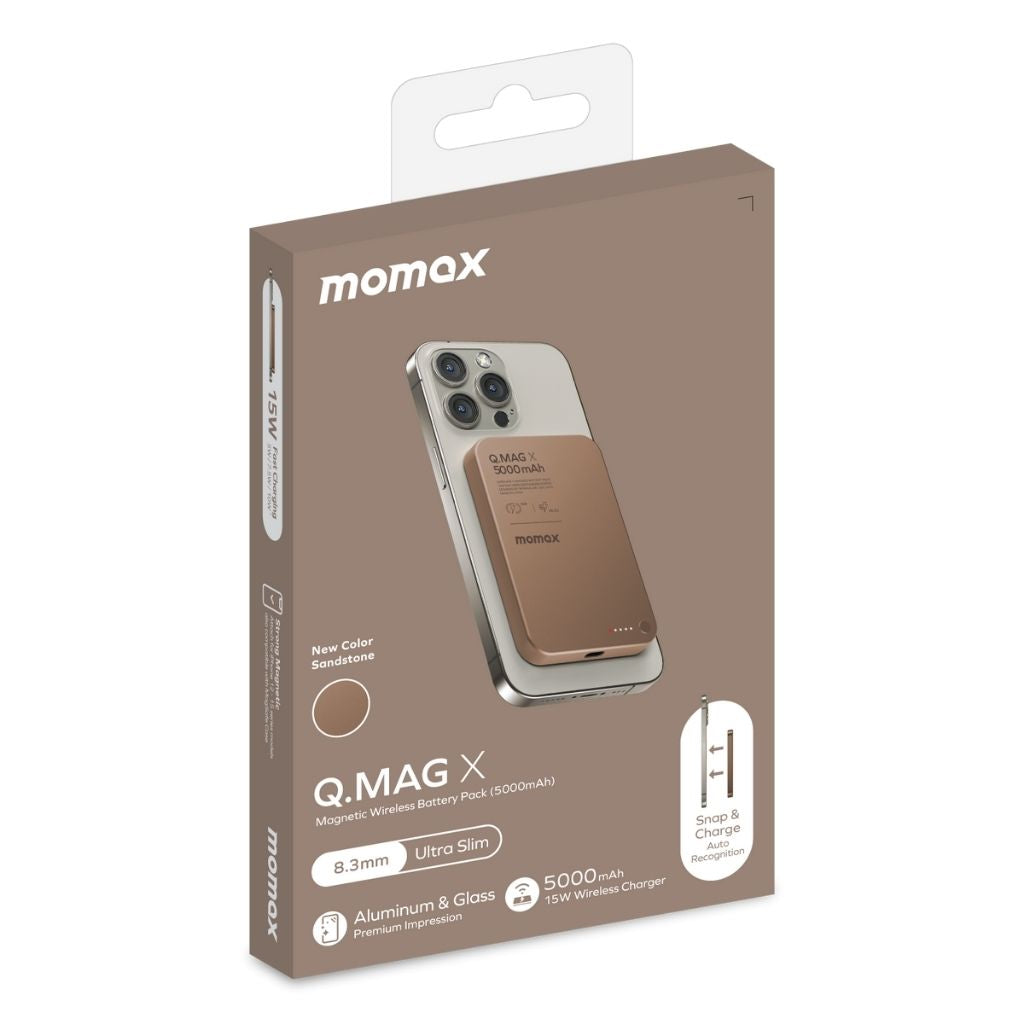 Momax Q.Mag X 5000 mAh Gen2 15W Ultra Slim Magsafe Wireless Power Bank