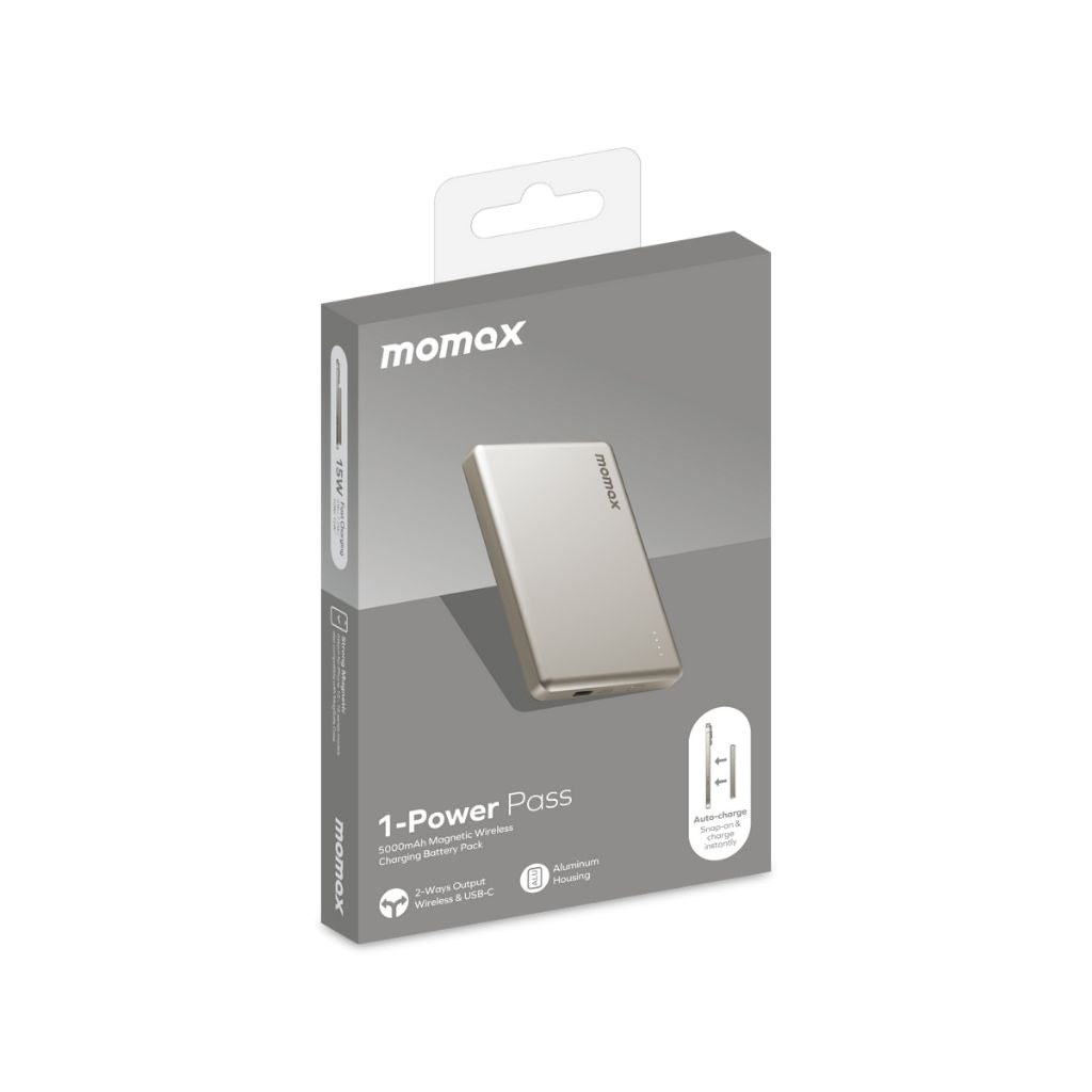 Momax 1-Power Pass 5000 mAh Magnetic Wireless Power Bank