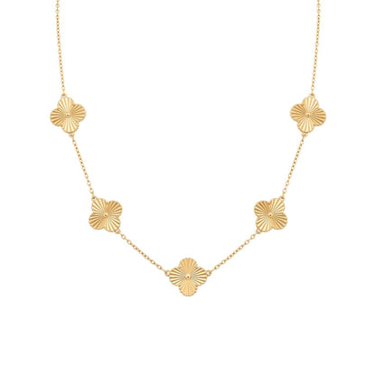 Four Leaf Clover Bracelet & Necklace Jewellery Set For Women