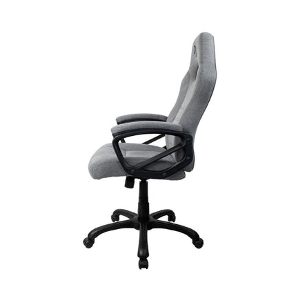 Gray office chair with black base on a white background