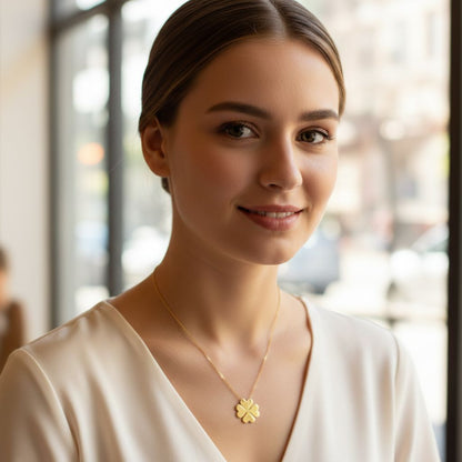 Personalised Four-Leaf Clover Two-Initial Necklace