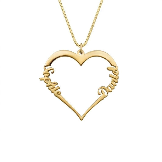 Double Name Heart Necklace