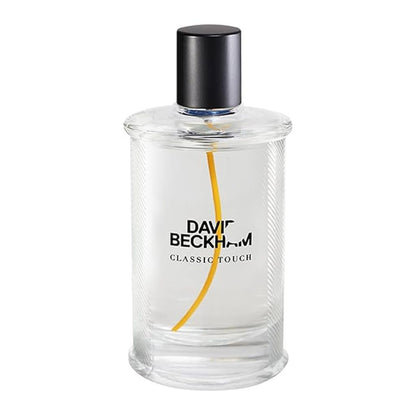 David Beckham Classic Touch perfume bottle on a white background