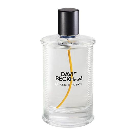 David Beckham Classic Touch perfume bottle on a white background