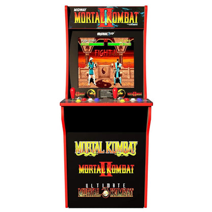 Mortal Kombat II arcade machine on a white background
