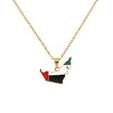 UAE Flag Map Necklace