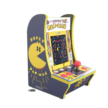 Miniature Pac-Man arcade machine on a white background