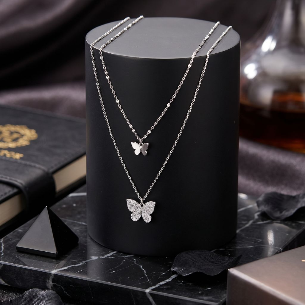 Butterfly Glow Layered Necklace