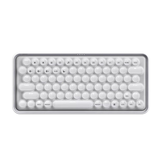 White keyboard with round keys on a white background