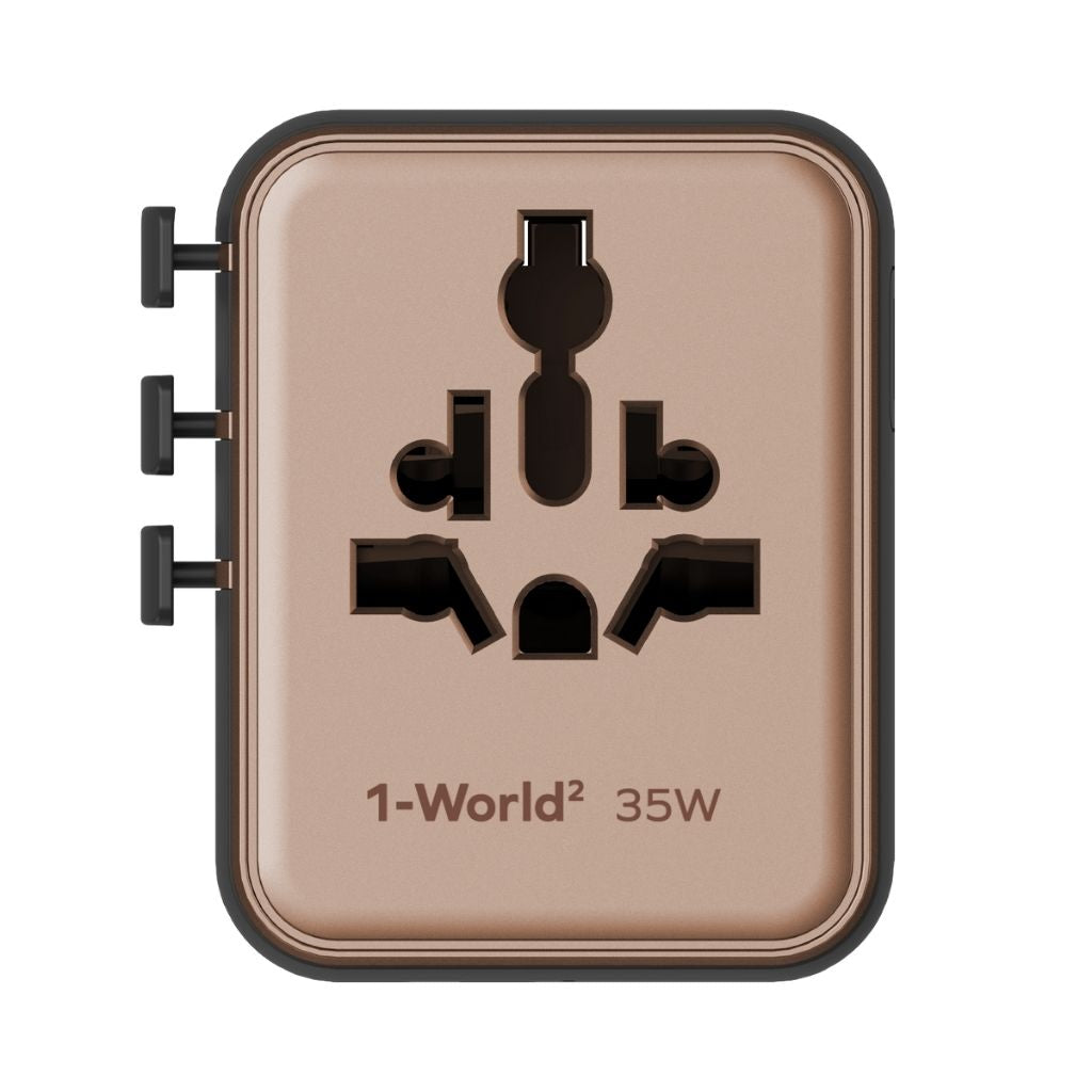 Momax 1-World2 35W 5-Port Dual Ac Travel Adaptor