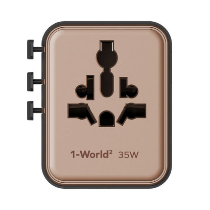Momax 1-World2 35W 5-Port Dual Ac Travel Adaptor