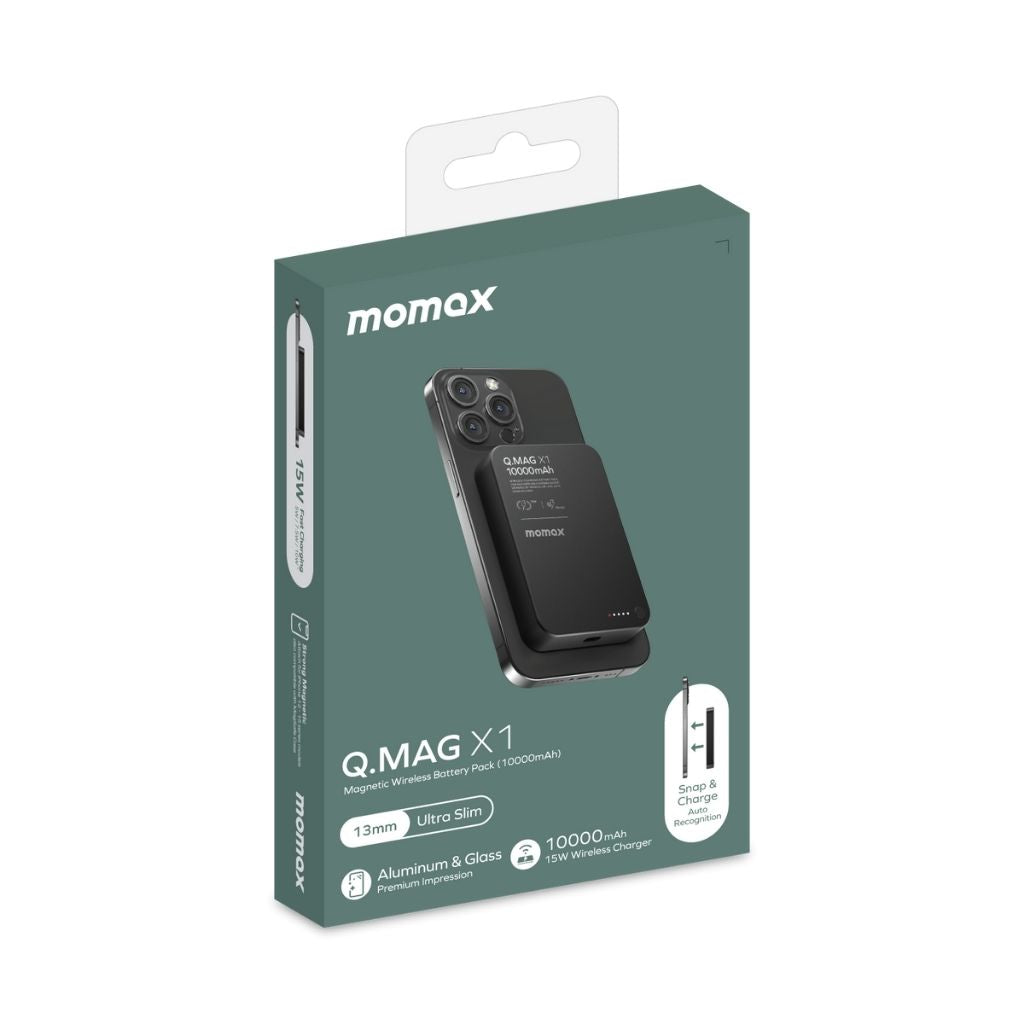 Momax Q.Mag X1 10000 mAh Gen2 15W Magsafe Wireless Power Bank