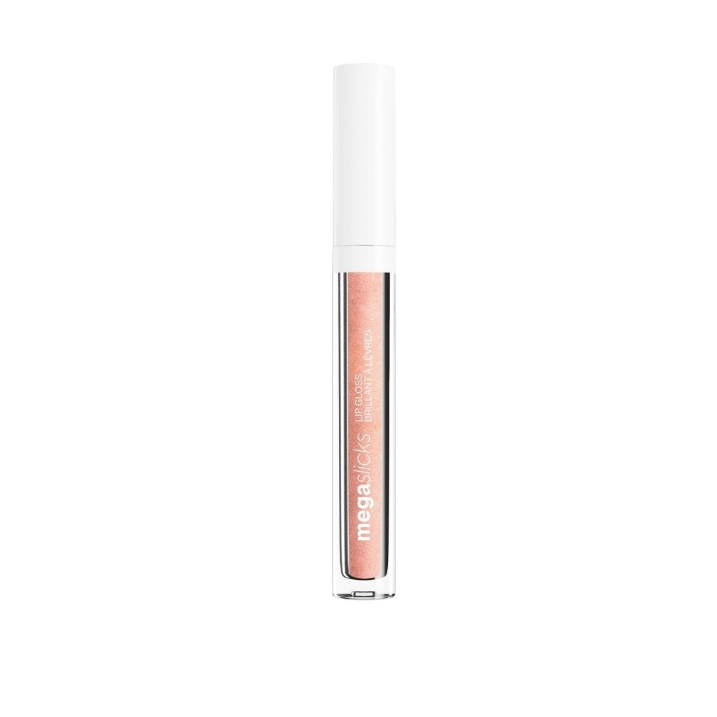 Lip gloss with applicator on a white background

