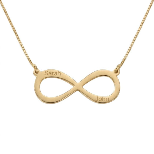 Horizontal Infinity Two Names Necklace