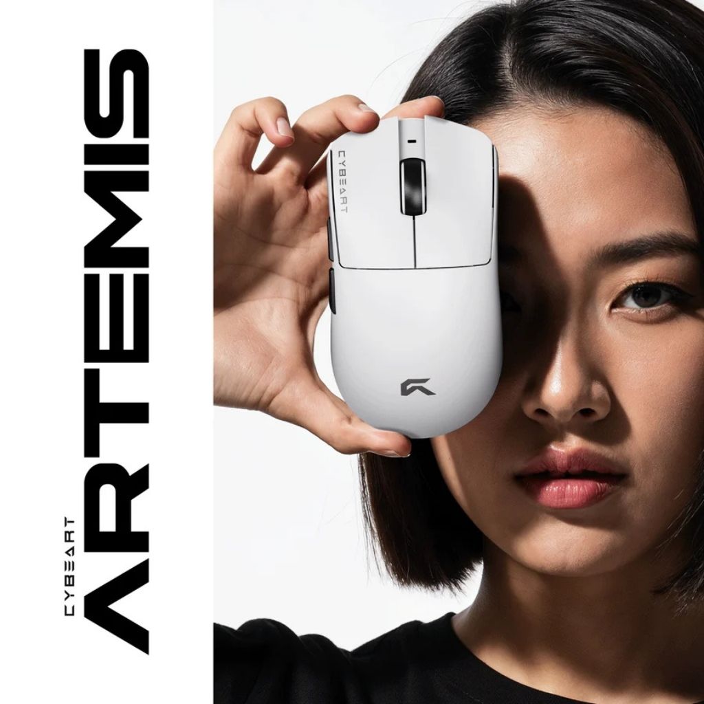 Cybeart Artemis - Ultra-Light Tri-Mode Wireless Gaming Mouse - White