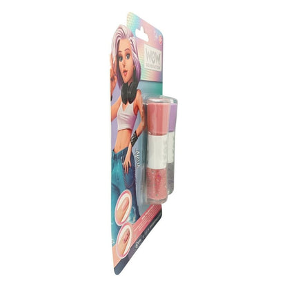 Packaged hair extensions with a colorful display card featuring a doll image on a white background.