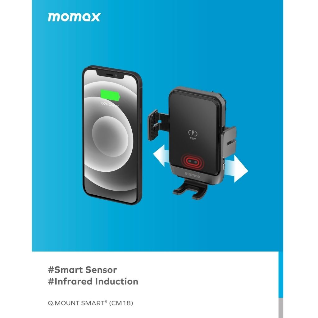 Momax Rotating 15W QC 3.0 Wireless Car Mount