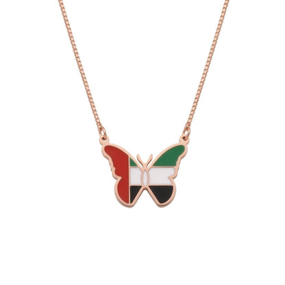 UAE Flag Butterfly Necklace