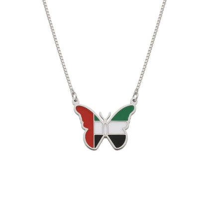 UAE Flag Butterfly Necklace