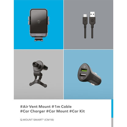 Momax Rotating 15W QC 3.0 Wireless Car Mount