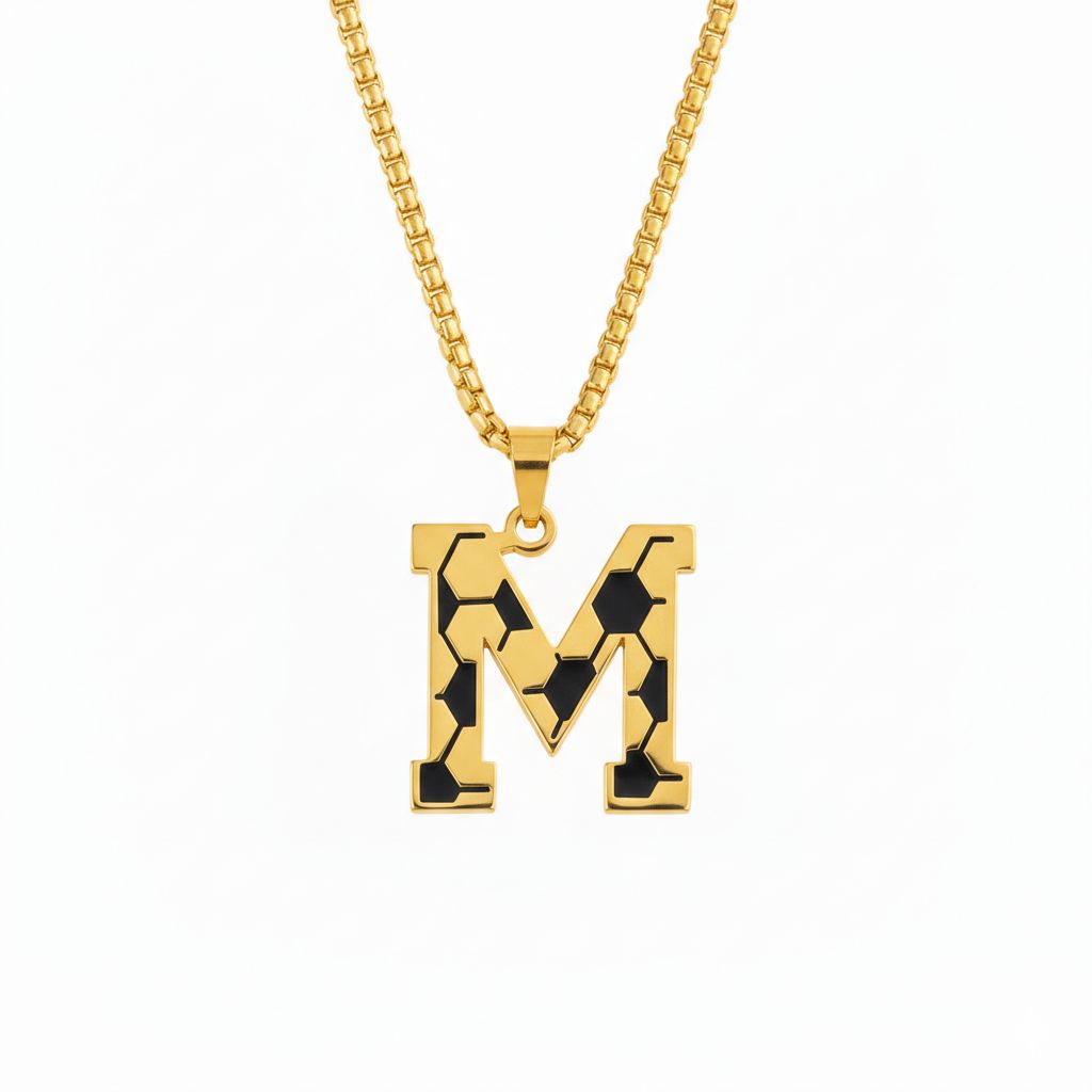 Personalised Soccer Initial Pendant Necklace