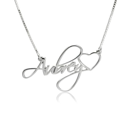 Delicate Engraved Heart Name Necklace