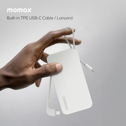 Momax 1-Power Vital+ 10000 mAh Power Bank With Built In Usb-C & Lightning Cable