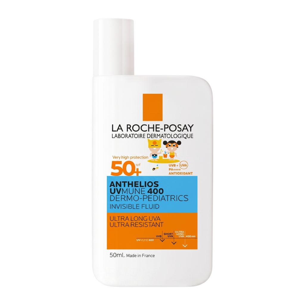 La Roche-Posay sunscreen bottle on a white background