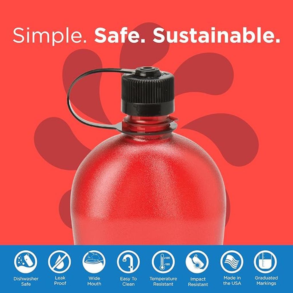 Nalgene Sustain 32oz Leak-Proof Canteen Bottle - Red
