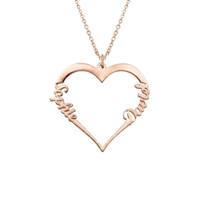 Double Name Heart Necklace