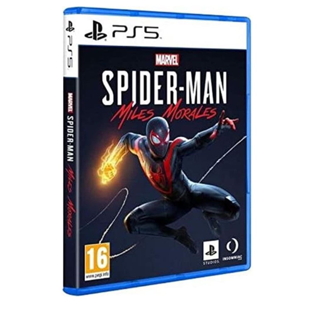 Marvel's Spider-Man Miles Morales game case for PS5 on a white background