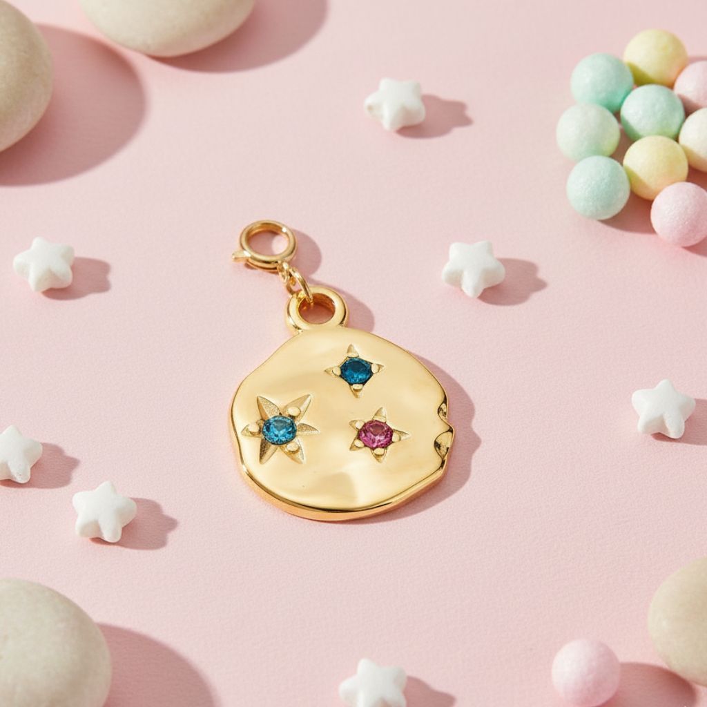 Golden Aura Gem Charm