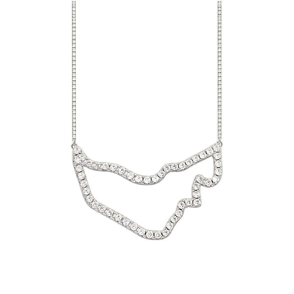 UAE Zirconia Map Necklace