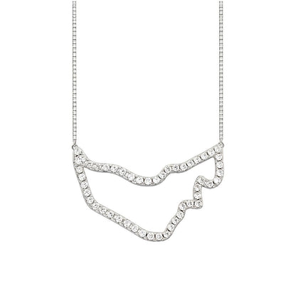 UAE Zirconia Map Necklace