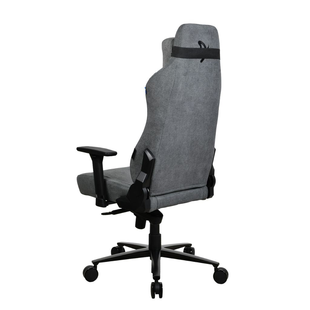 Gray office chair with black accents on a white background