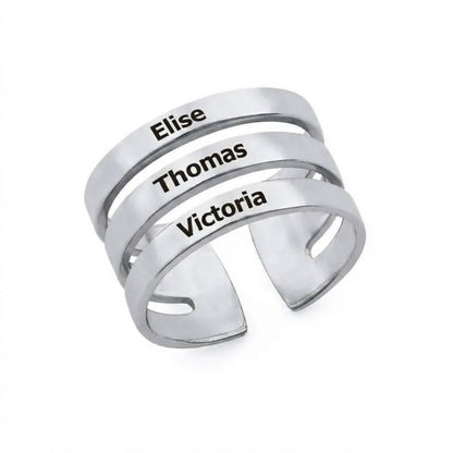 Three layered Name Ring