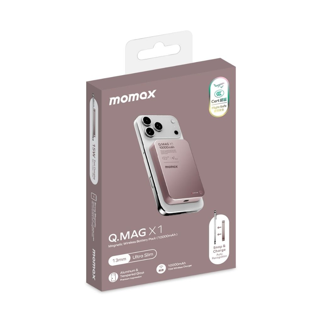 Momax Q.Mag X1 10000 mAh Gen2 15W Magsafe Wireless Power Bank