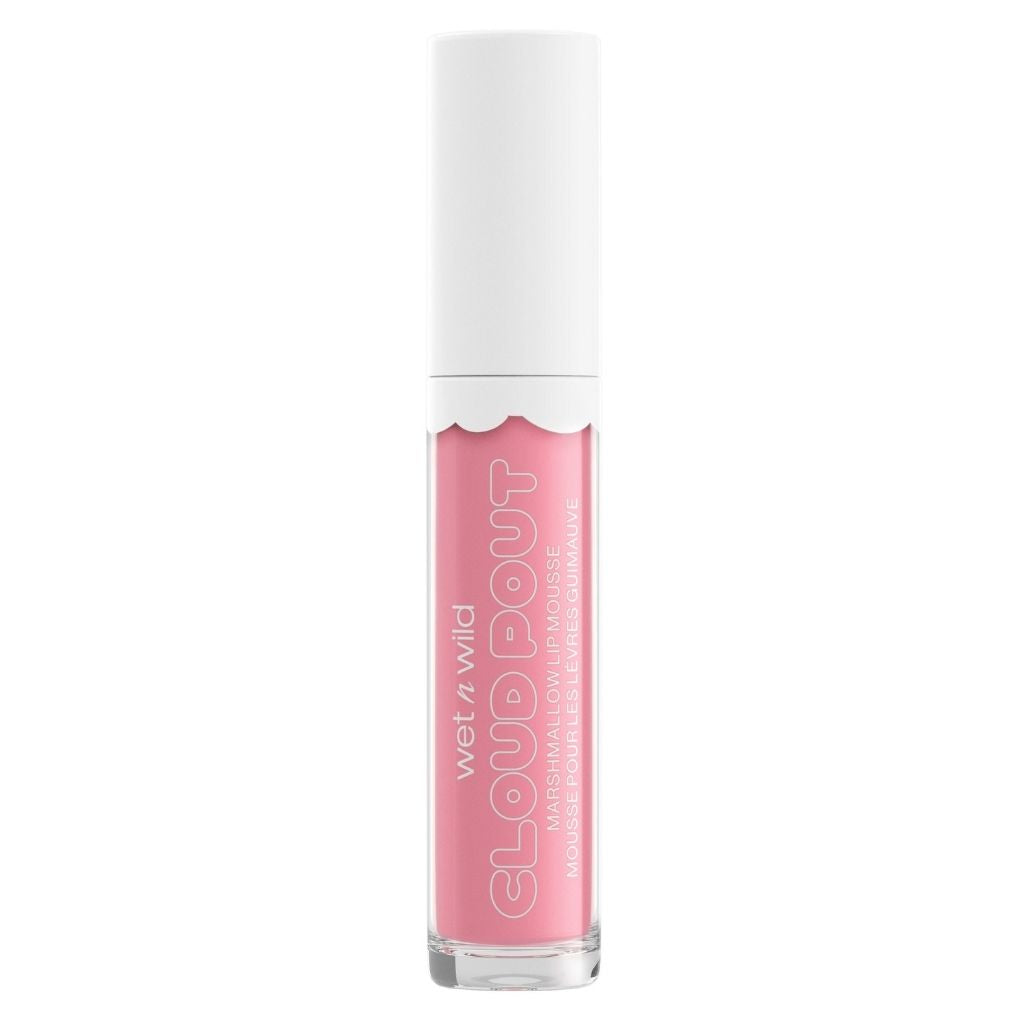 Pink lip gloss with 'Wet n Wild' branding on a white background