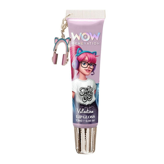 Lip gloss with a character design on the packaging against a white background
