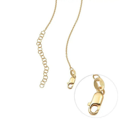 Gold necklace with a clasp on a white background