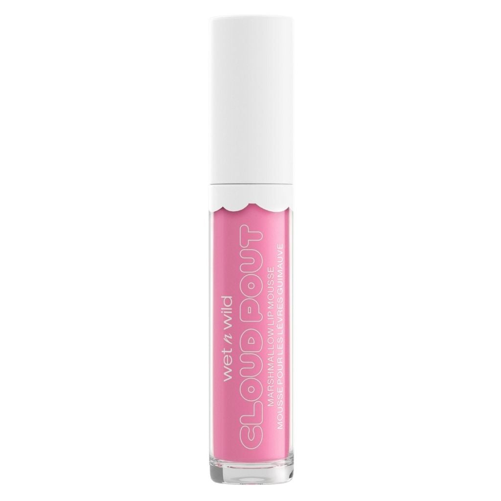 Pink lip gloss with 'wet n wild' branding on a white background