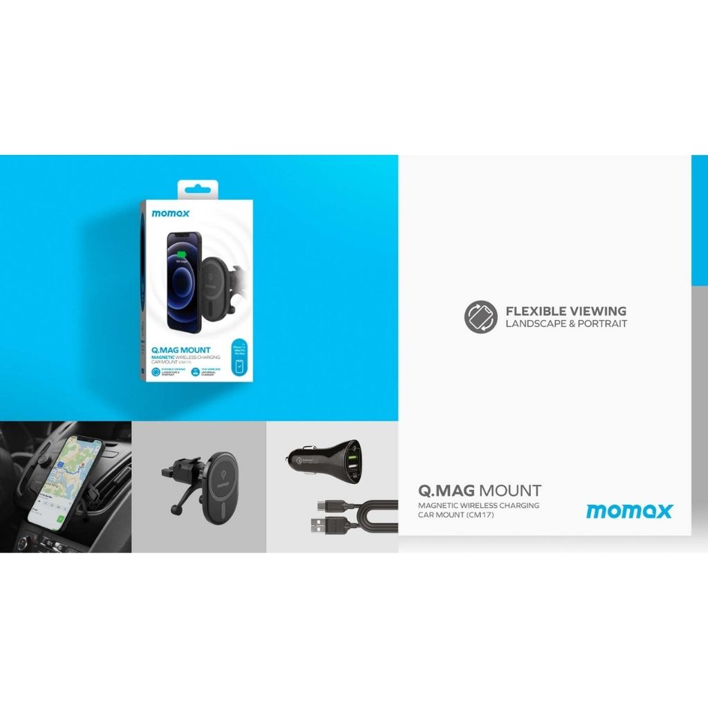 Momax Q. Mag Mount Magnetic Wireless Charging Car Mount