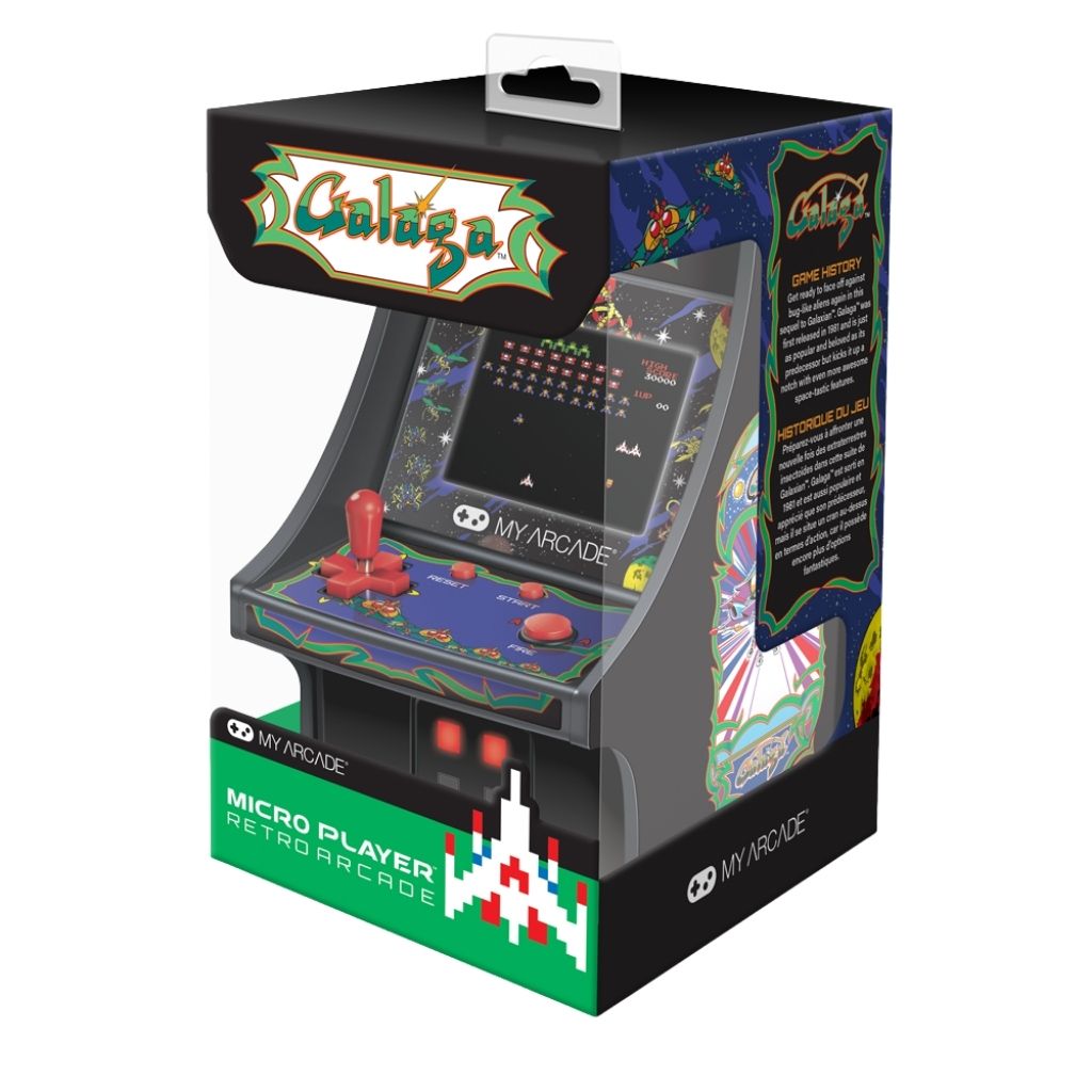 My Arcade Goldaga Micro Player retro arcade machine packaging on a white background