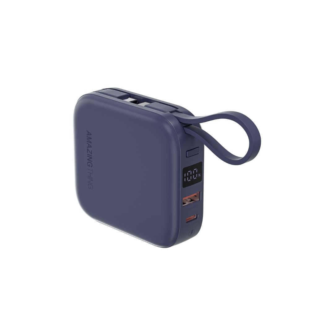 At Thunder Go 10000 mAh Power Bank With Built-In 2 Usb-C Cables