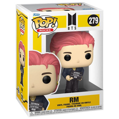 Funko Pop! vinyl figure with pink hair holding a sign on a white background