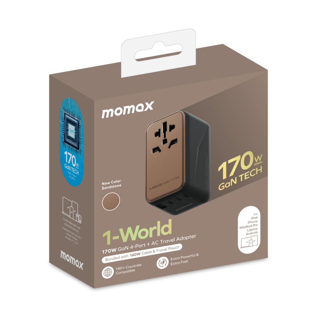 Momax 1-World 170W GaN 4-Port Travel Adaptor
