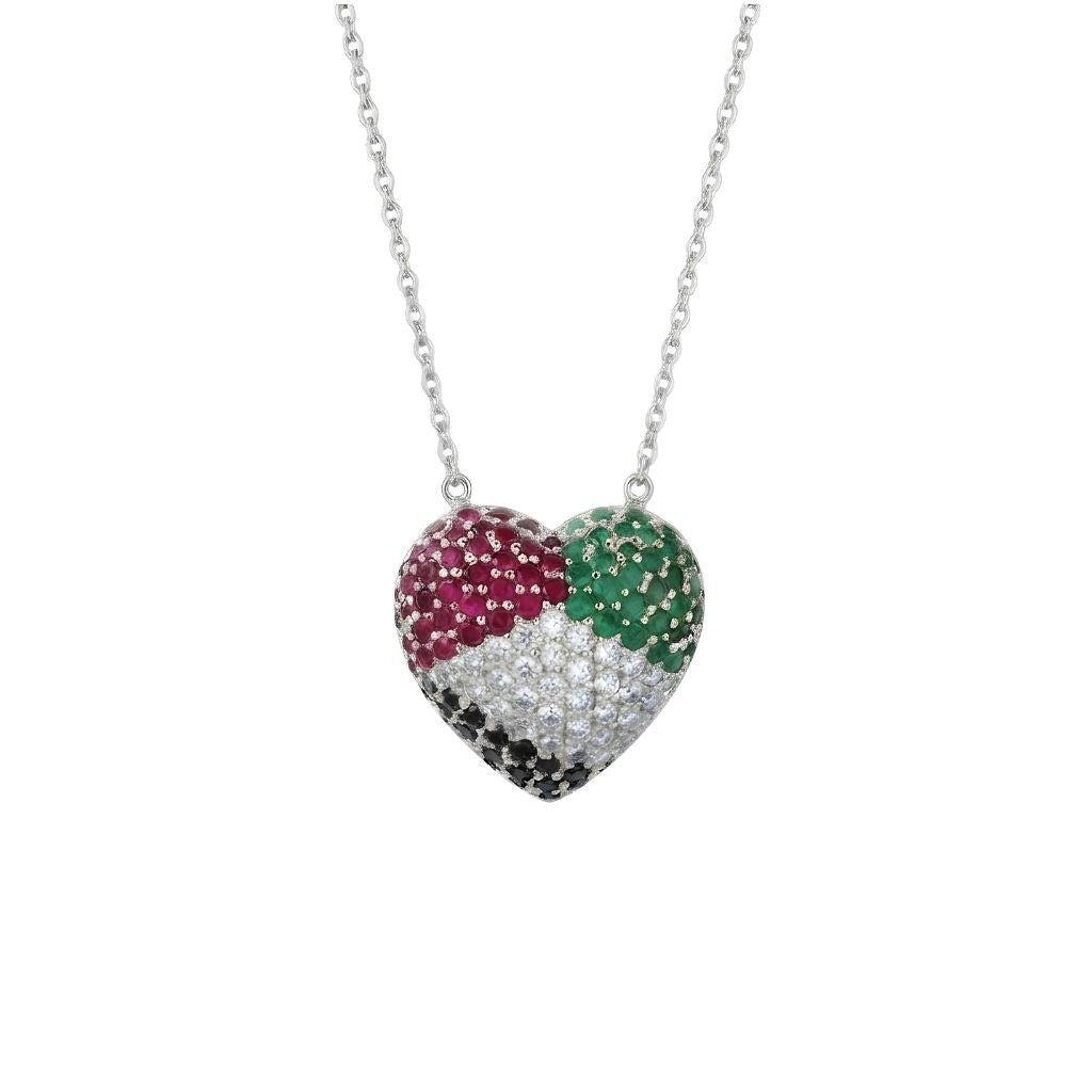 UAE Flag Heart Necklace