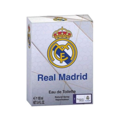 Real Madrid eau de toilette packaging on a white background