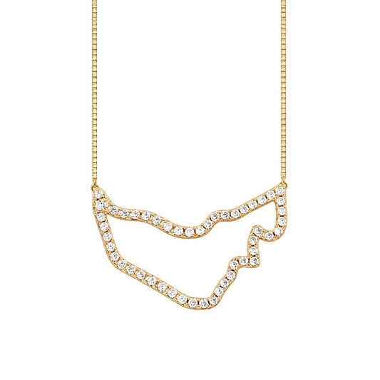 UAE Zirconia Map Necklace
