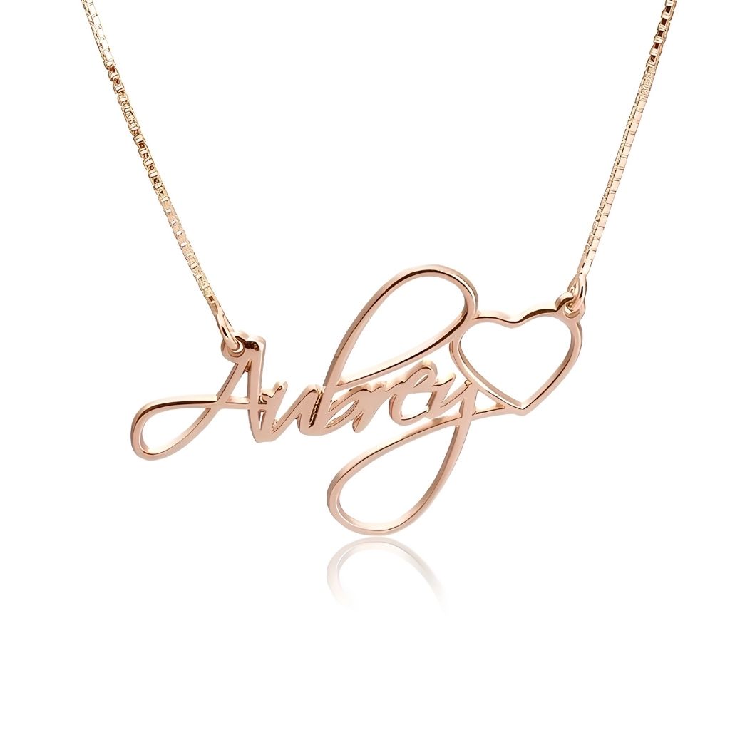 Delicate Engraved Heart Name Necklace